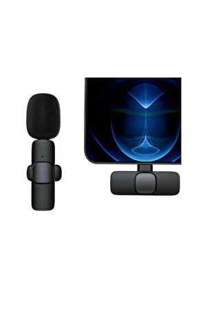Type-C Girişli Telefon Uyumlu Wireless Youtube Tiktok Yayın Kablosuz Yaka Mikrofonu
