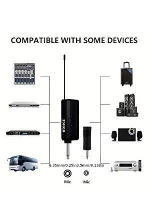 Profesyonel Çiftli Kablosuz Mikrofon Seti Karaoke Şarj Edilebilir 50 Metre Mesafe