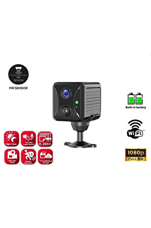 Mini Pır Sensörlü Algılamalı Sesli Konuşmalı 1080P Hd Wifi Kamera