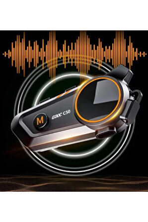 C50 Motosiklet Intercom Kask Kulaklık 1000 Mah Rgb Işıklı Bluetooth Kulaklık Ip67