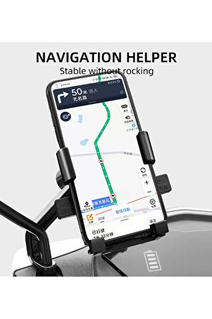 Otommatik Motosiklet Telefon Tutucu Ayna Bağlantılı
