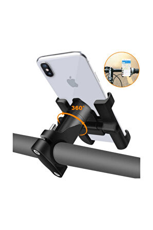 Alüminyum Gövdeli Metal Gidon Bağlantılı Motosiklet Telefon Tutucu 7 İnç Xl