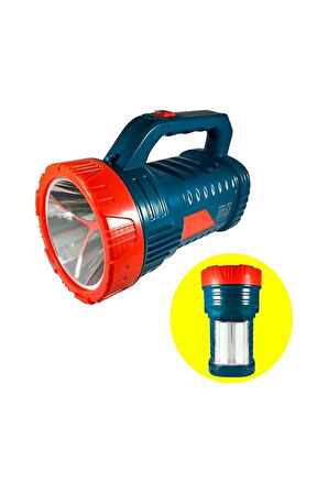 Silver Projektör 15W Led Şarjlı El Feneri Ve X2 Tüp 26Smd Led Çift Yönlü