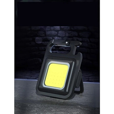 Mini 30 Ledli Mıknatıslı Anahtarlık Flash Kamp Lambası Askılı Kapak Açacaklı Şarjlı Fener