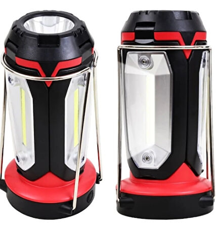 P-8801 Şarjlı Katlanabilir 3Xcob Led+ 3W Led Çok Fonksiyonlu Kamp Feneri