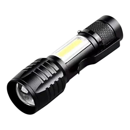 Wison Ws-5454 Taktik El Feneri Usb Şarj Edilebilir Kamp Feneri Cob Zumlanabilir Mini Taşınabilir El