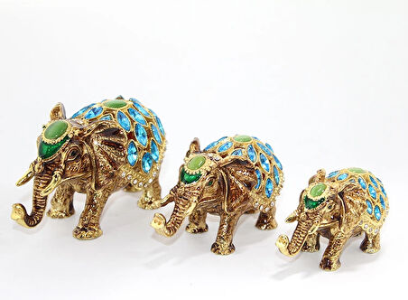 Swaroski Taşlı 3'Lü Fil Figürü Alk1892