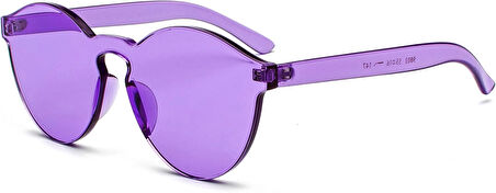 Sert Mika Oval Şekilli Çerçevesiz Mor Gözlük Parti 5X14 Cm