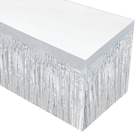 Gümüş Metalize Masa Eteği 275X75 Cm – Kendinden Yapışkanlı