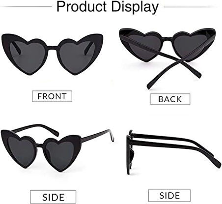Siyah Renk Kalp Şekilli Parti Gözlüğü 15X5 Cm
