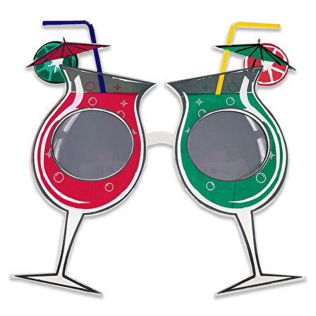 Kokteyl Temalı Hawaii Yaz Partisi Gözlüğü 15X16 Cm