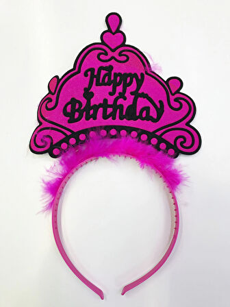 Happy Birthday Yazılı Neon Renk Taç 12 Adet