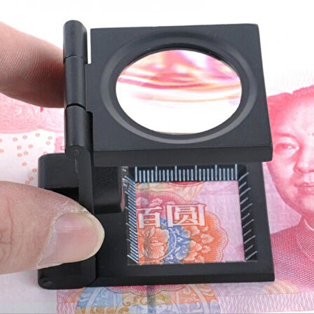 25X25 Mm Full Çelik Kaplı Katlamalı Büyüteç Th9005B