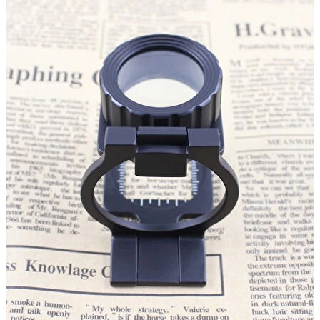 Tekstilciler Için Kumaş Kontrolü Büyüteç,Katlanan, Metal 15X Büyütme