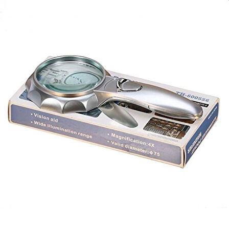 4X 6 Led Işık Aydınlatma 75Mm Optik Lens El Büyüteç