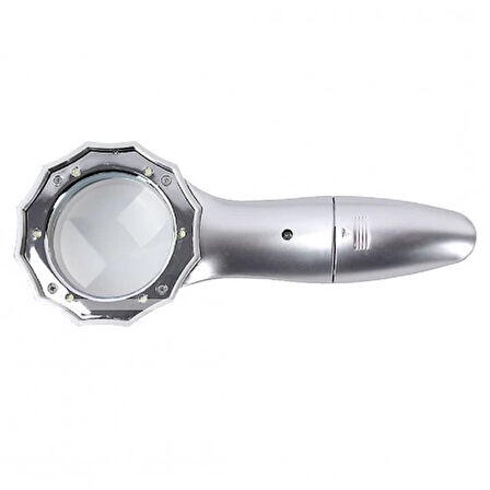 7X Büyüteç 6 Led Işık Aydınlatma 50Mm Optik Lens El Büyüteç