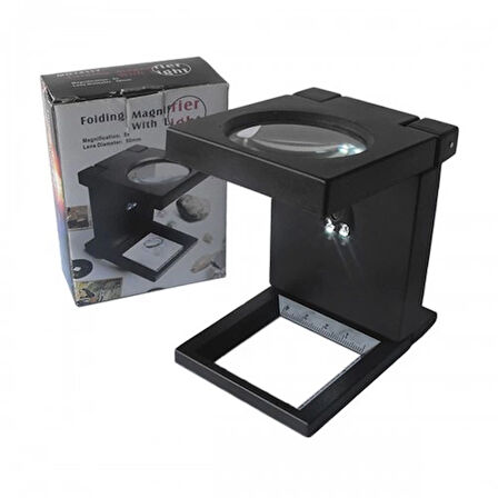 Katlanır Plastık,Led Işıklı Test Cıhazı Büyüteç 2.5X90Mm