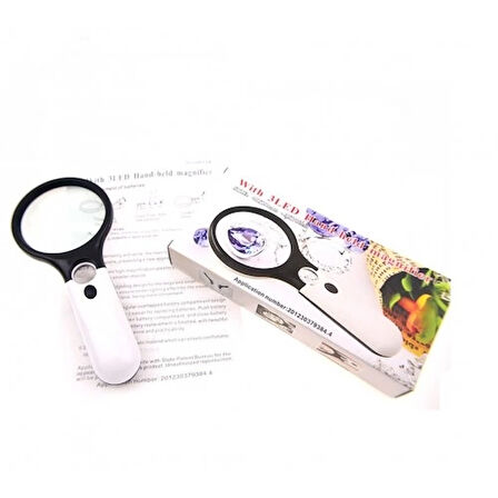 3 Led Işıklı 3X75 Mm 45X22 Mm El Büyüteç