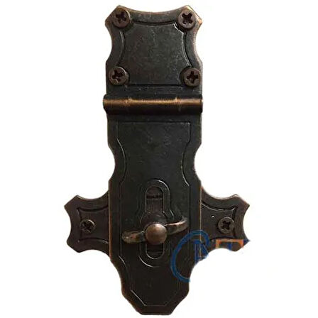 Dekoratif Anahtarlı Sandık Askısı - 40X65Mm, Oksit, 1 Adet