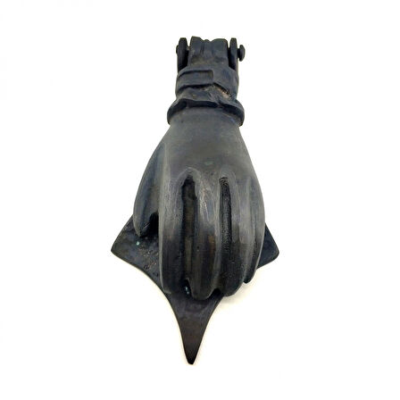 Antika Tarz Dekoratif Pirinç El Kapı Tokmağı, Taktak - 167X75 Mm, Oksit