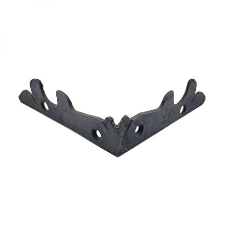 Antika Tarz Dekoratif Pirinç Lale Köşe Gönye - Yan, 105X105 Mm, Oksit