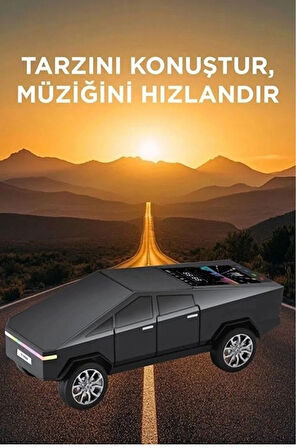 D68 Cyber Model Araba Tasarımlı Bluetooth Hoparlör 15W Güçlü Ses Rgb Led /Tws/Usb Siyah