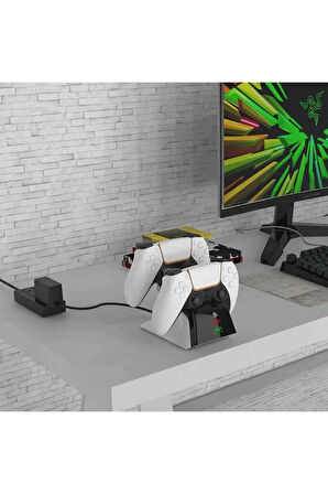 Ps5 Dualsense /Ps5 Slim/Ps5 Gamepad Hızlı Şarj İstasyonu Çift Kol Şarj Ünitesi