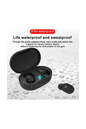 E6S Kablosuz Kulaklık Dijital Göstergeli Bluetooth Kulaklık 5.0