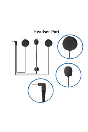 Jack Girişli 3.5Mm İntercom Kulaklığı Bt31,Bt22,Bt35 Uyumlu Motorsiklet Kask Yedek Mikrofon