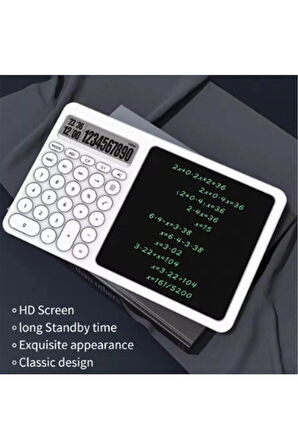 Çok Amaçlı Digital Hesap Makinesi Lcd Ekran Yazma Tableti Ofis Okul İçin Silinebilir El Yazısı Not D