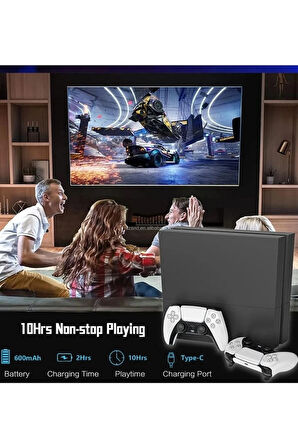 P4 Bluetooth Titreşimli Ps4/Ps5 Uyumlu Pc Telefon Joystick Kablosuz Oyun Kolu Siyah