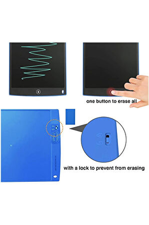 12 Inc Writing Lcd Grafik Dijital Kalemli Çizim Tableti Yazı Tahta Not Yazma Eğitim Tableti