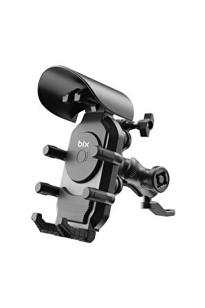 Ayna Bağlantılı Güneş Ve Yağmur Korumalı 360° Derece Ayarlanabilir Motosiklet Telefon Tutucu