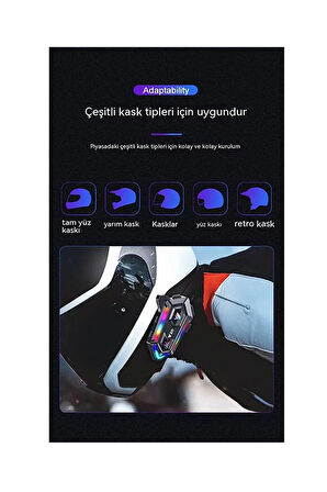Y20 Motor Kurye Kask Kulaklık Rgb Modlu Bluetooth Motosiklet Kulaklık 5.3 Bluetooth Interkom