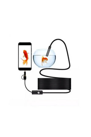 Endoskop Yılan Video Kamera Led’Li 5 Metre 7 Mm Sert Kablo Yüksek Kaliteli Stereo