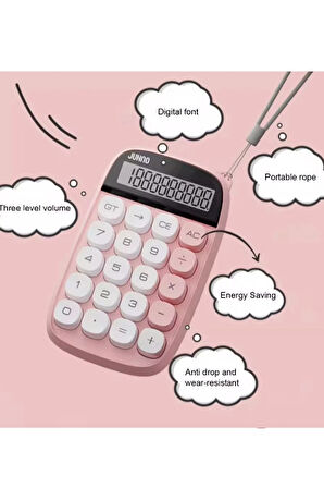 Sevimli Kare Tuşlu 10 Haneli Ldc Ekran Hesap Makinası Kahverengı