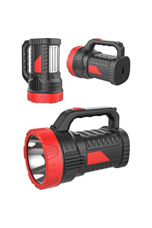 Silver Projektör 15W Led Şarjlı El Feneri Ve X2 Tüp 26Smd Led Çift Yönlü