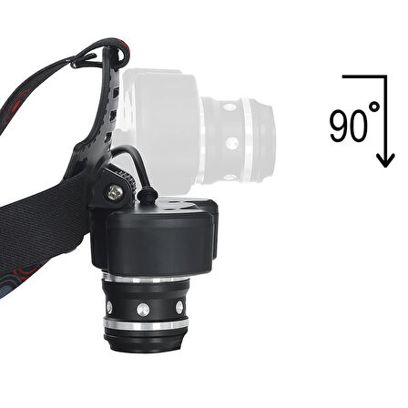 6000 Lümen 3 Başlık Şarjlı Kafa Lambası Wt-630