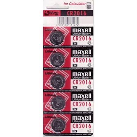 Maxell Cr2016 3V Lityum Düğme Pil 5'Li Paket