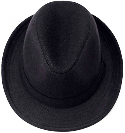 Çocuk Boy Siyah Kumaş Fötr Şapka Gösteri Şapkası Michael Jackson Şapkası 54 No