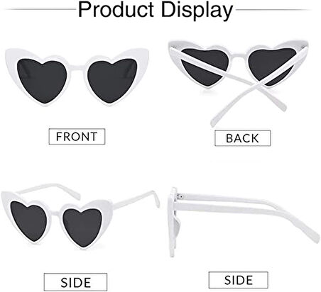 Beyaz Renk Kalp Gelin Düğün Gözlüğü 15X5 Cm