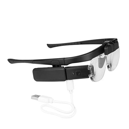 Şarjlı Gözlük Tip Büyüteç Mercek Lup Lensleriyle Taşıma Çantalı 11642Dc