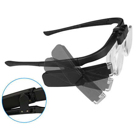 Şarjlı Gözlük Tip Büyüteç Mercek Lup Lensleriyle Taşıma Çantalı 11642Dc