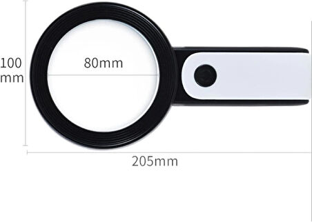 30X 12Işıklı Büyüteç Taşınabilir Çıft Katmanlı Optik Cam Okuma Büyüteç 229018