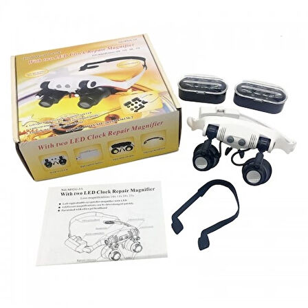 Kuyumcu,Saat Onarım Için 10X15X20X25X Mercekli Gözlük Büyüteç9892G3A