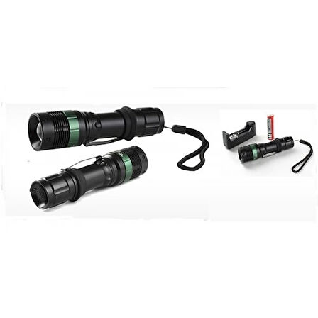 Power 500 Lumen 600 Metre Işık Uzantılı Zoomlu Şarjlı El Feneri 6109