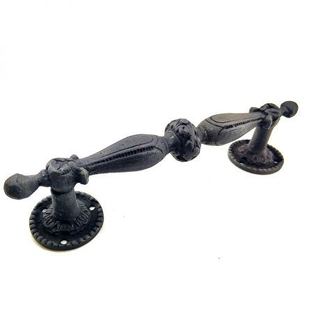 Antika Tarz Dekoratif Pirinç Sütun Çekme Kapı Kolu - 219X49 Mm, Oksit