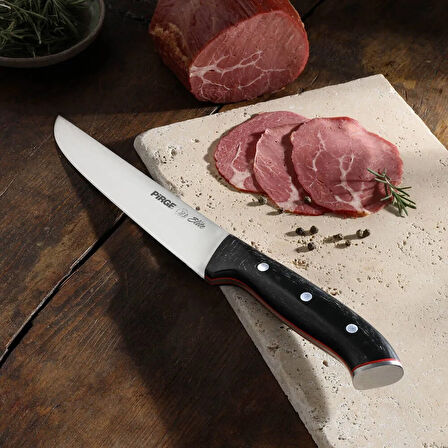 32103 Kurban, Kasap Bıçağı 19 Cm - Kahverengi Perçinli Kompozit Sap