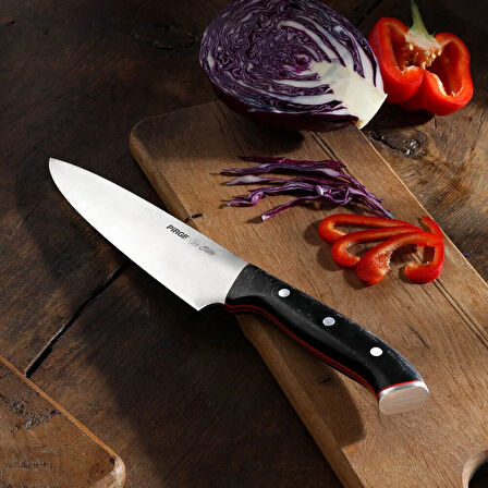 32160 Şef Bıçağı 19 Cm - Perçinli Kahverengi Kompozit Sap