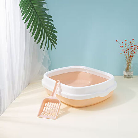 Yarı Kapalı Plastik Kedi  Kum Kabı 